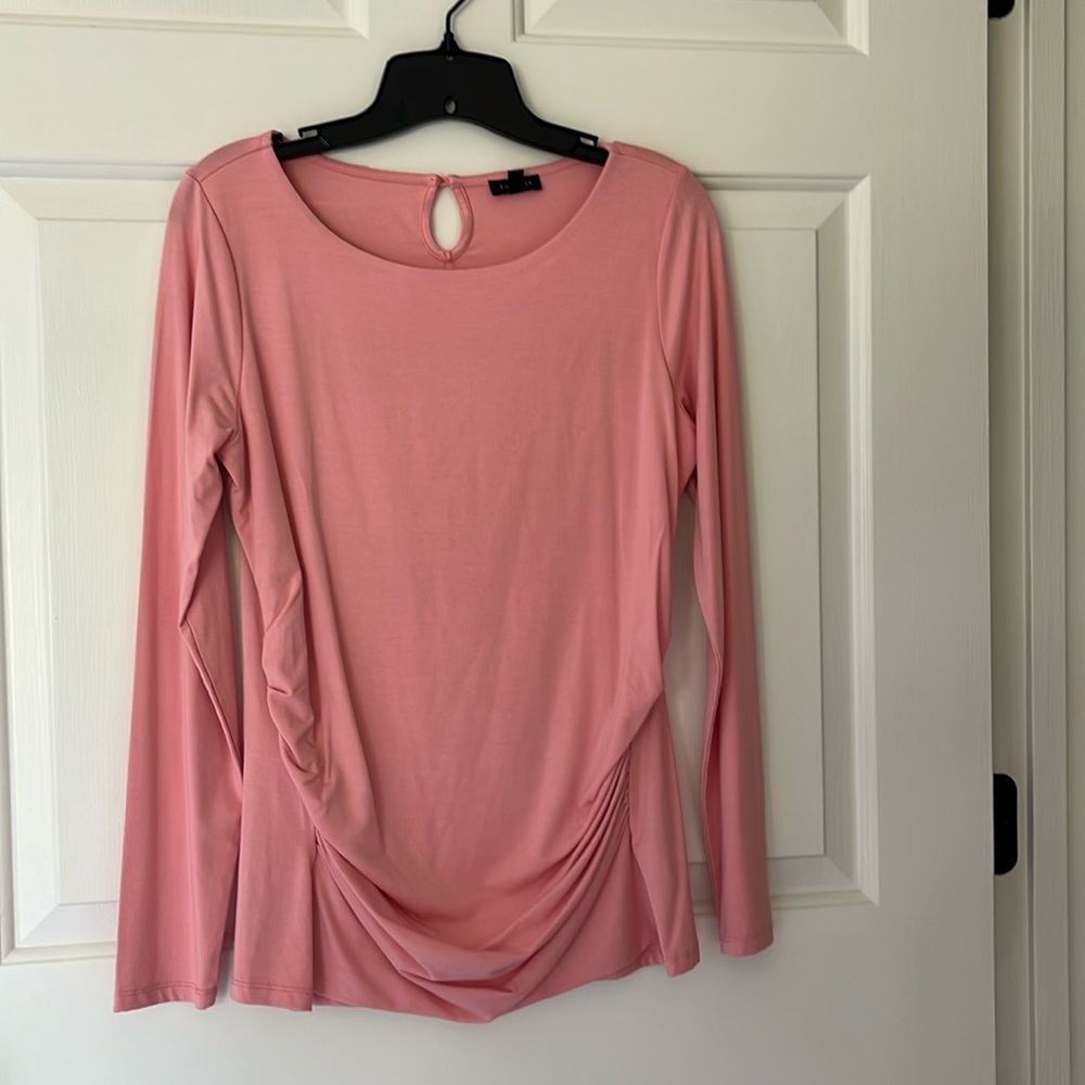 Talbots Pink Ruched Long Sleeve Blouse Excellent Condition